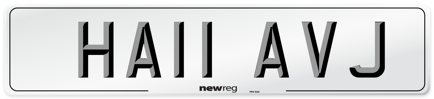 HA11 AVJ Number Plate from New Reg